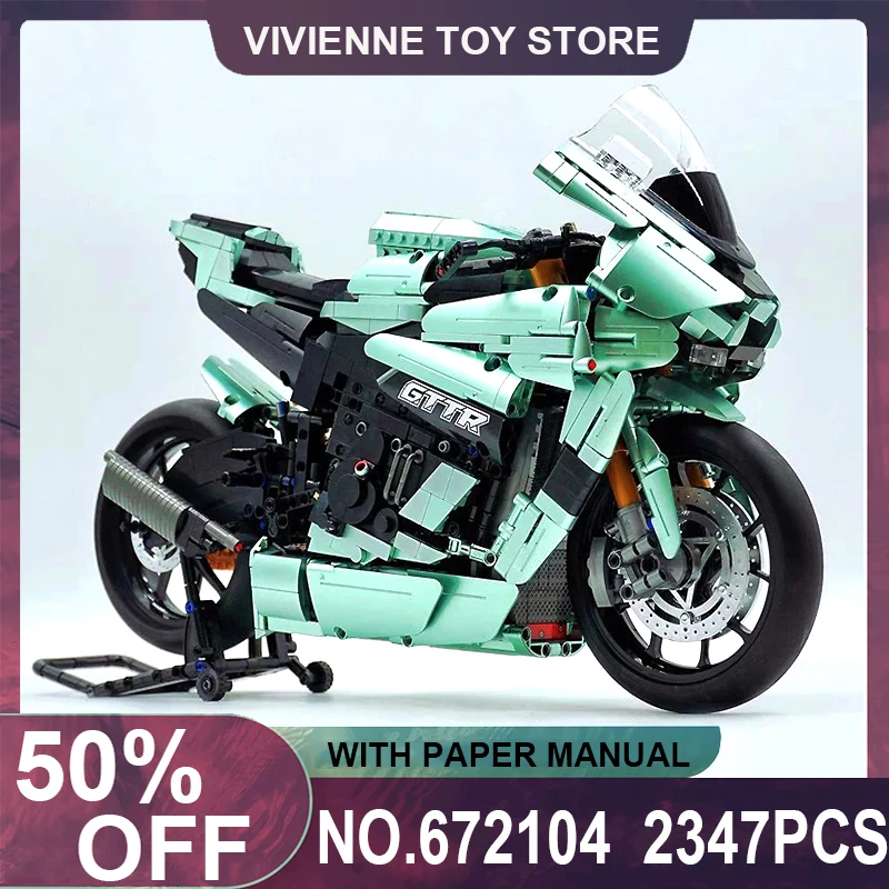 MOC 672104 Technical Motorcycle Model Super Speed Champions Motorbike Building Blocks Bricks Puzzle Toys Christmas Gift For Kids