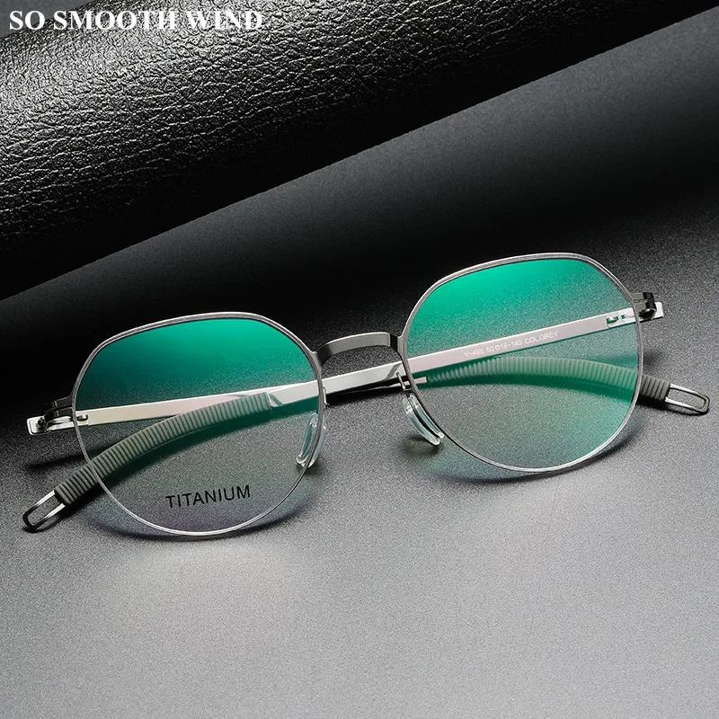 

Men Screwless Glasses Frame Ultralight Women Titanium Round Myopia Spectacle Eyeglasses Prescription Eyewear Reading Anti-slip