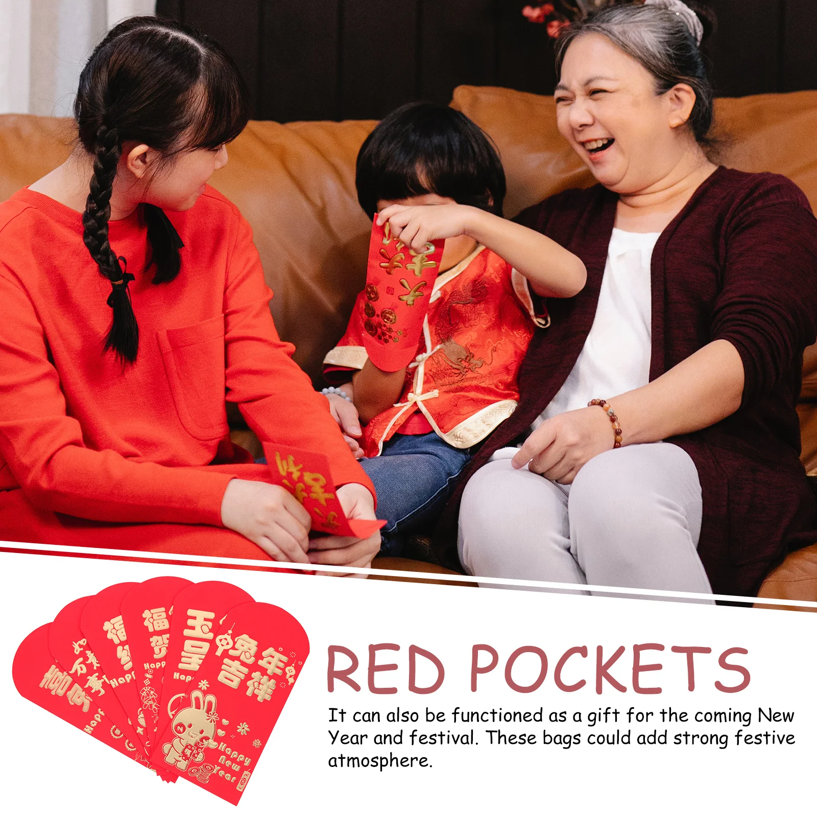 

24Pcs Spring Festival Money Pouch 3D Rabbit Design Red Envelope for Luck Gift Holiday Party Red Packets Chinese Tradition 2023