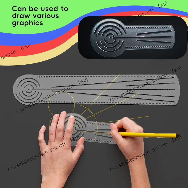 Mandala painting ruler simple geometric pattern ruler including compass protractor acrylic ruler