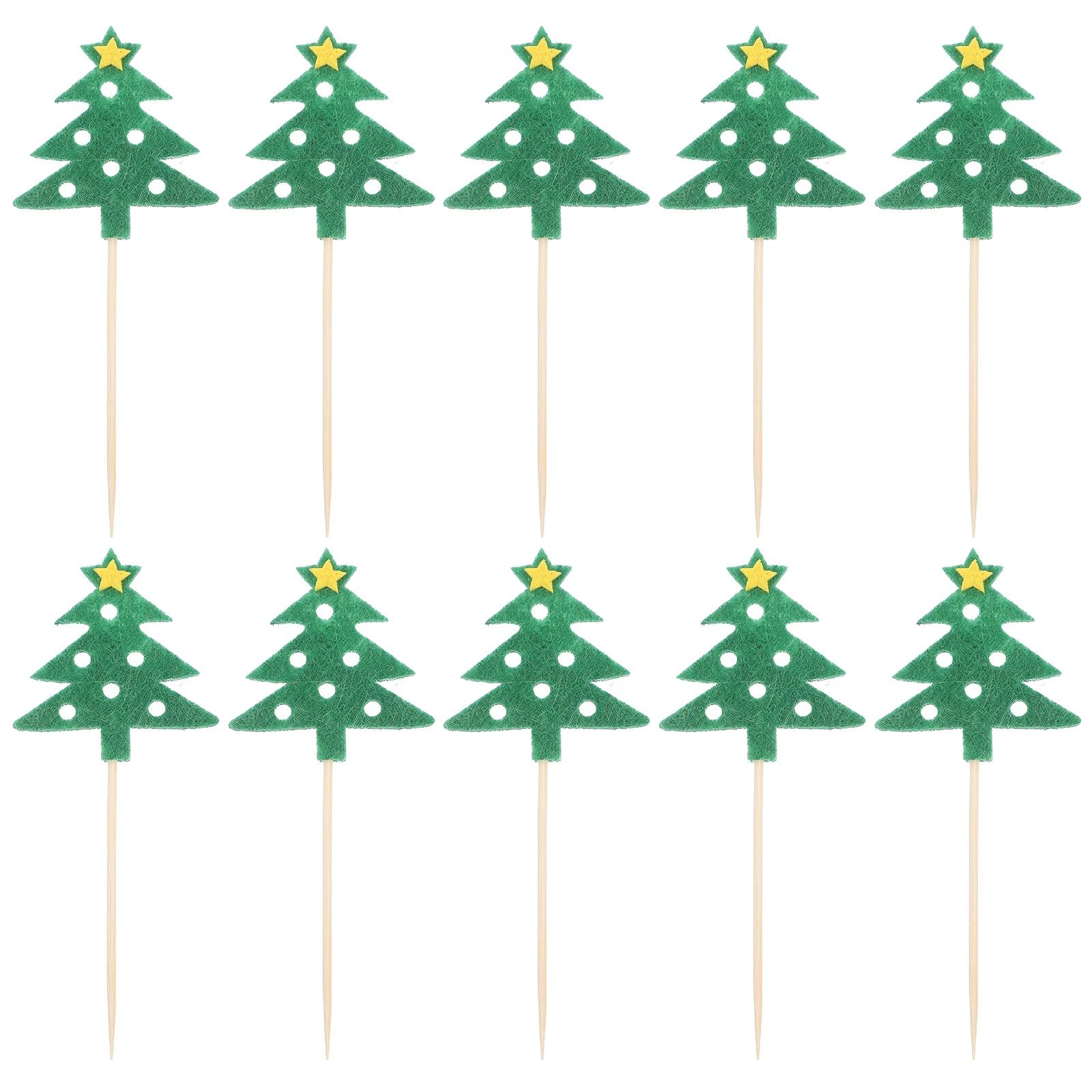 

10Pcs Christmas Tree Cake Picks Festive Cocktail Picks for Desserts Cupcakes Fruit Appetizers Holiday Party Decorations