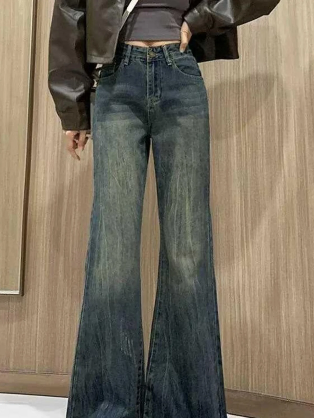 

High Waist Wide Leg Jeans Women's Loose Fit Retro Micro Flared Denim Pants Spring Autumn plus Size Slimming Korean Sle