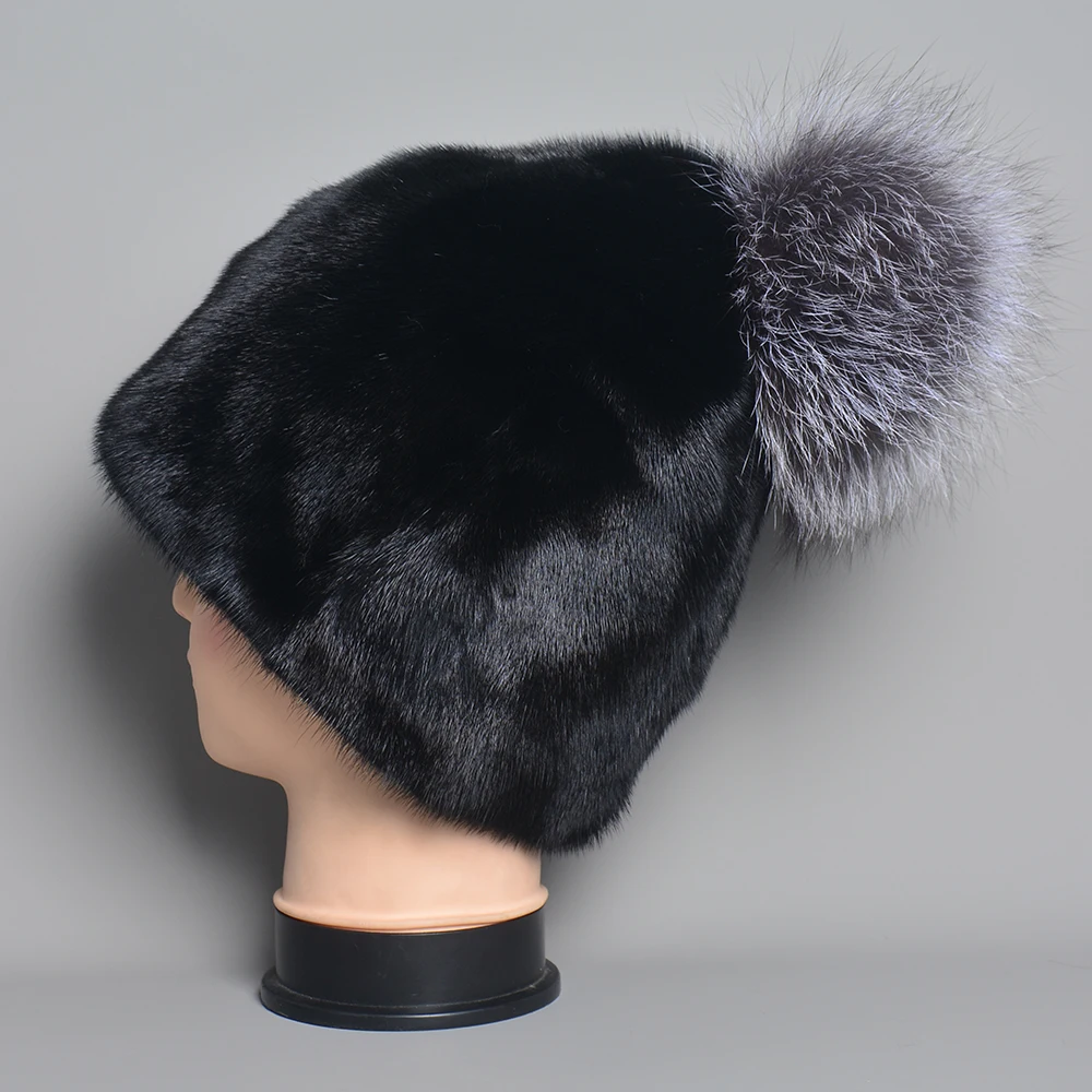 Whole Real Mink Fur Hats for Women\'s Luxury Fashion Brand High Quality Cap Christmas hat Warm In Russian Winter lady Fur Hat