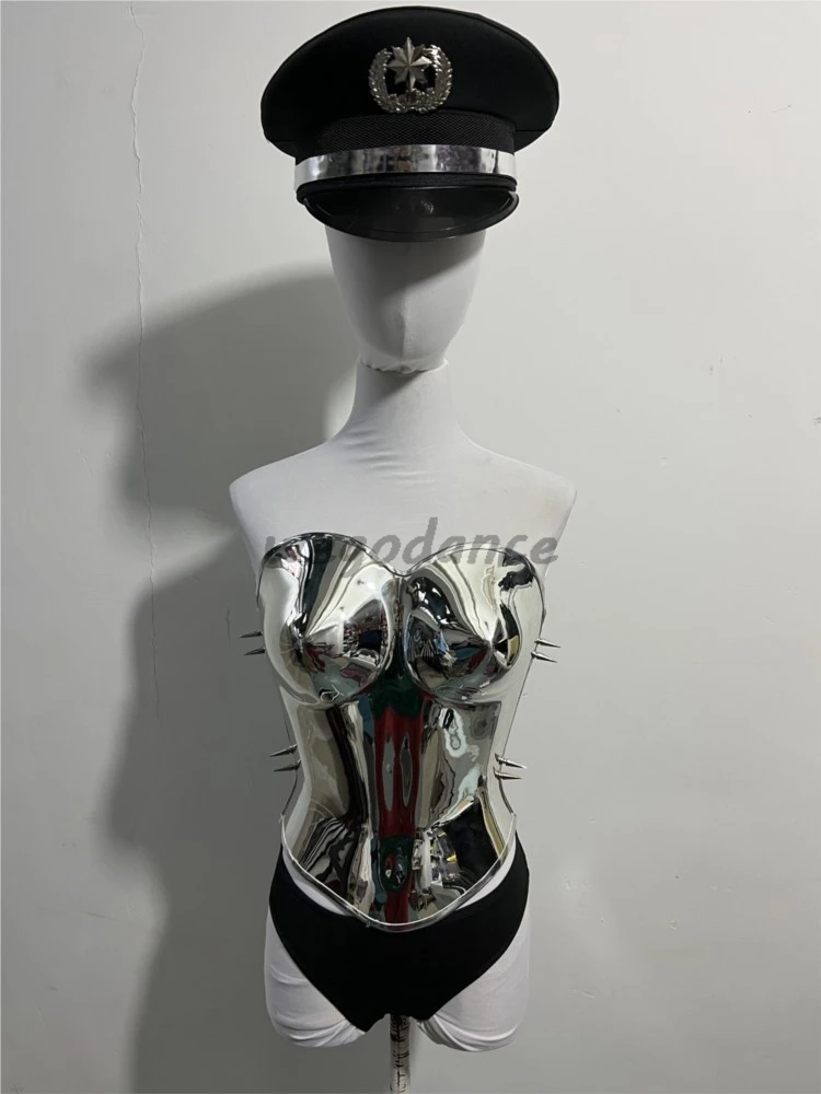 New Sexy Styled Gold Top Nightclub Jazz Dancer Performance Costume For Woman