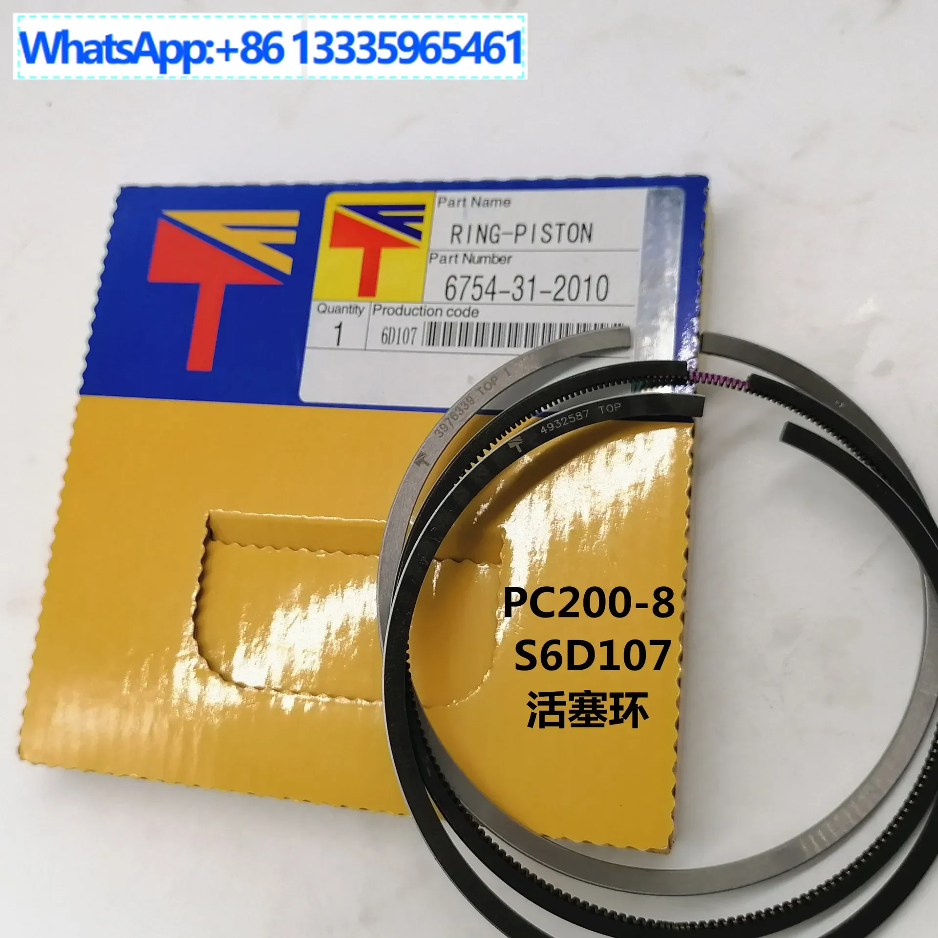 

Excavator engine parts wholesale PC200-8/6D107 piston ring 6754-31-2010