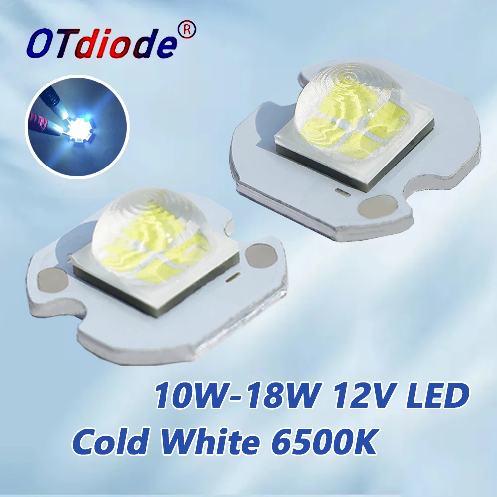 5pcs LED 10W 12V 18W20W XHP50 Cold White 6500-7000K Chip 5050SMD Bead Diodes With12mm PCB For DIY Flashlight Parts Bicycle Car H