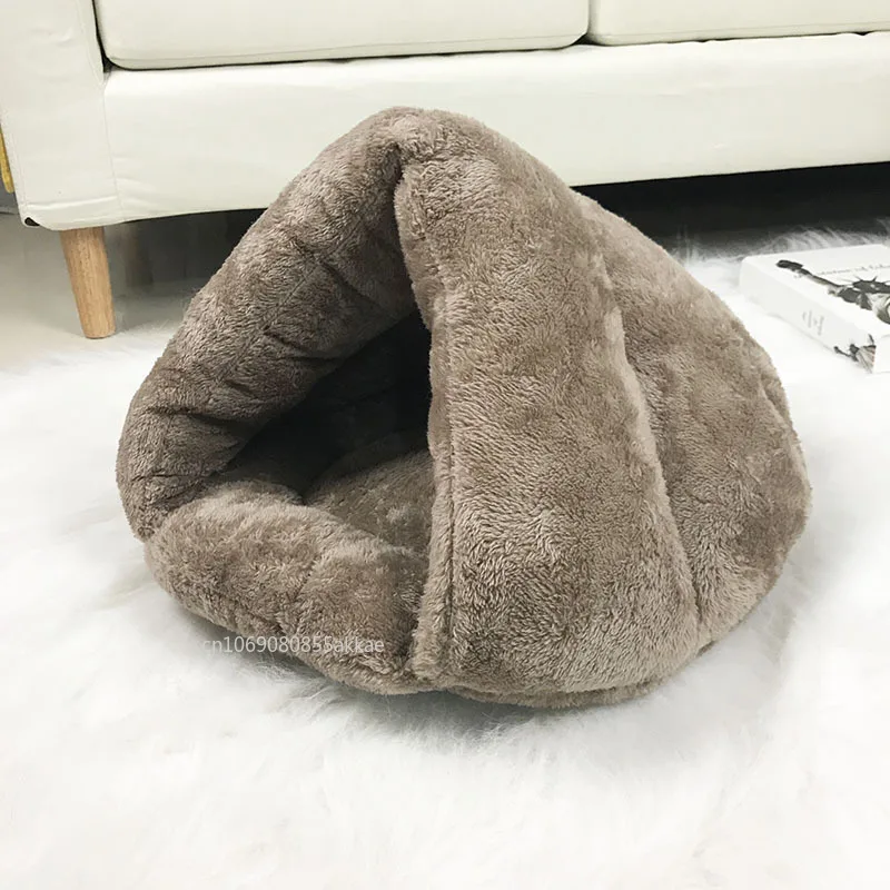 Winter Dog House Soft Plush Pet Cat Bed Round Cushion Warm Basket Cat Sleep Bag Nest Kennel for Small Medium Pet Supplies