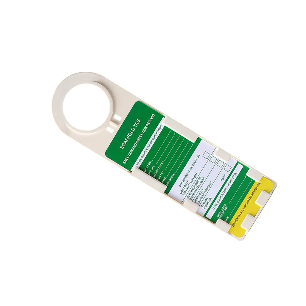 Scaffolding and Staging Inspection Record Card Plastic Accident Prevention Tag Holder for Construction Safety Management