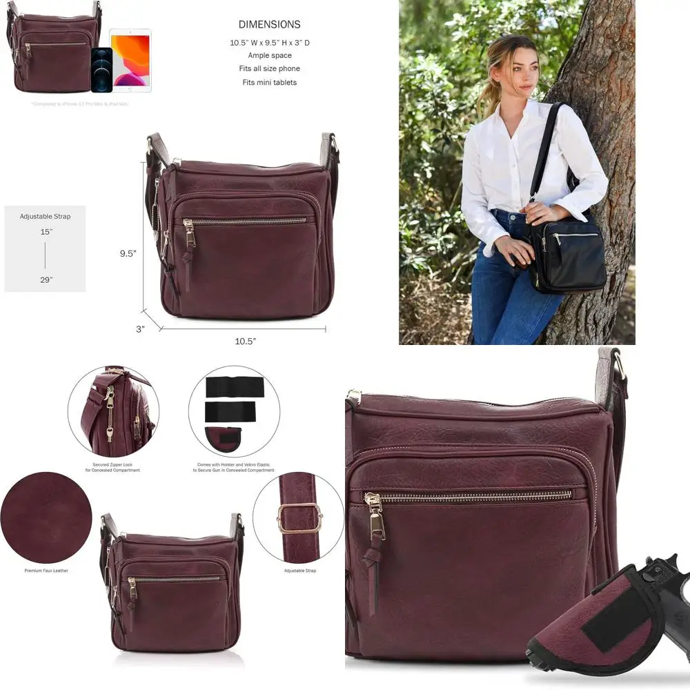 

RFID Blocking Crossbody Purse with Lock for Women - Concealed Carry, Secure Accessory