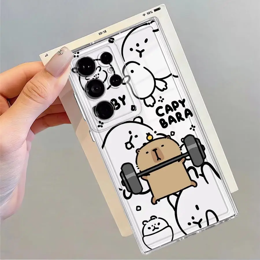 เคสโทรศัพท์แบบนิ่มสำหรับ Samsung Galaxy S20 Plus S23 Ultra S21 S22 FE Note 20 Ultra 10 S25 Edge S24 Caypabara ลายตลก