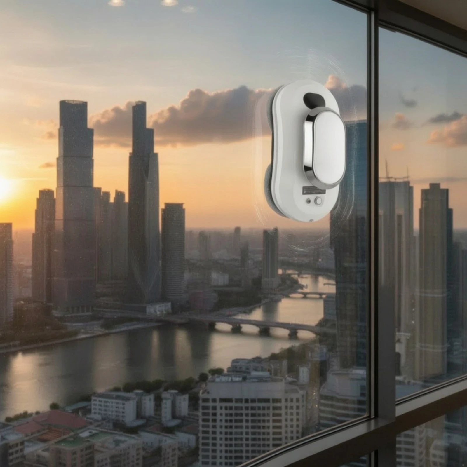 Automatic Window Cleaner Smart Robotic Glass Cleaner Appliance with Remote Control for Home Panes