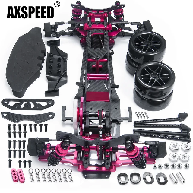 Sakura d5 mr 1/10 rcドリフト車モデル部品用のaxspeedメタル & カーボンファイバープラスチックフレームキット -  AliExpress