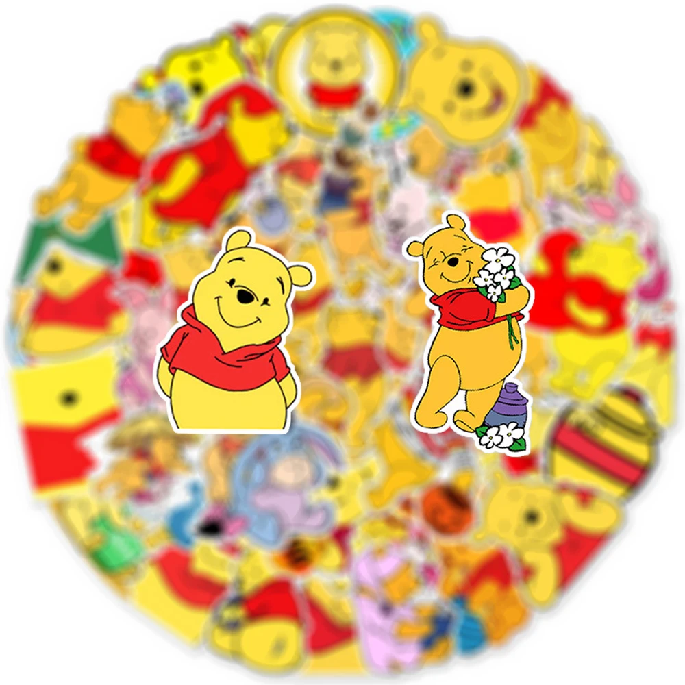 

10/30/50pcs Cute Disney Winnie The Pooh Stickers Funny Cartoon Sticker for Kids Toy Scrapbook Phone Laptop Bike Decals Packing