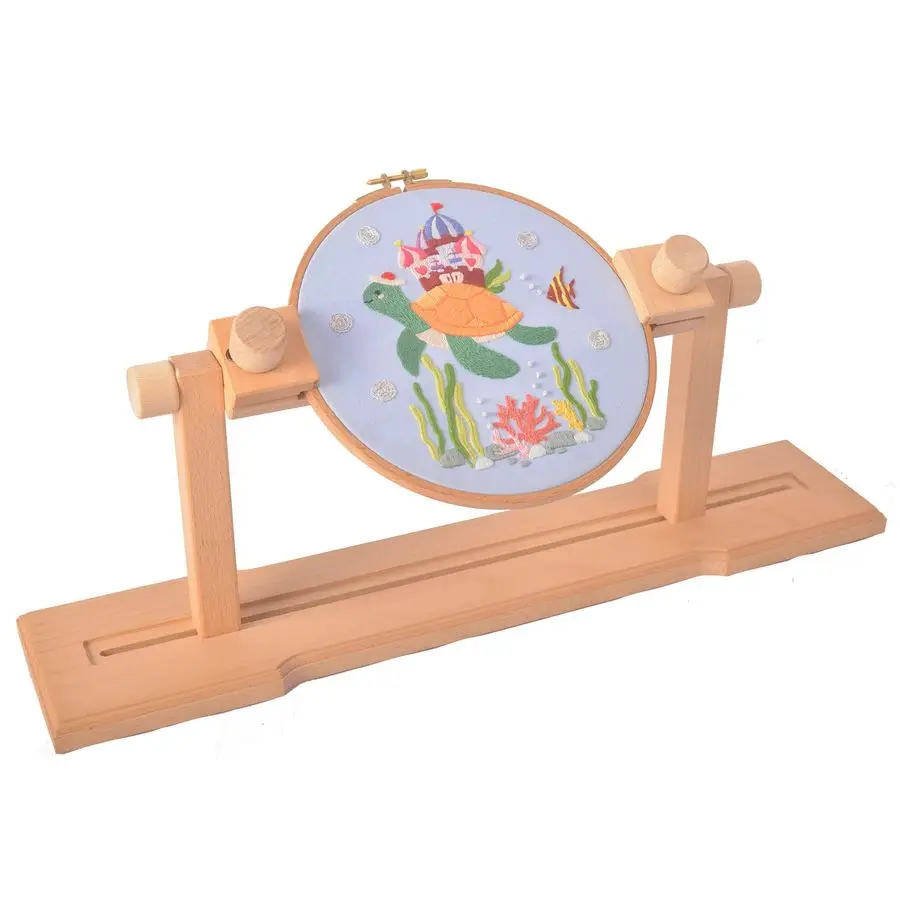 

Embroidery Hoop Stand, Wooden Cross Stitch Stand Holder for DIY Craft Sewing, Easy Operation Lifesaver Embroidery Supplies