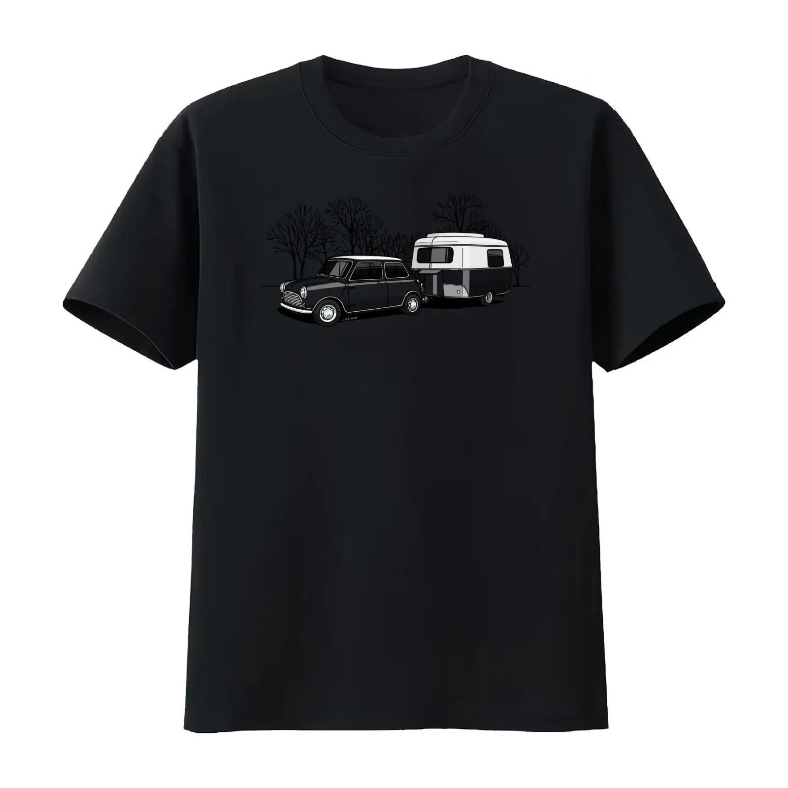 Let's go camping with our caravan! T-Shirt Summer Casual Cotton Tee Oversized Streetwear Tops Vintage Graphic Print