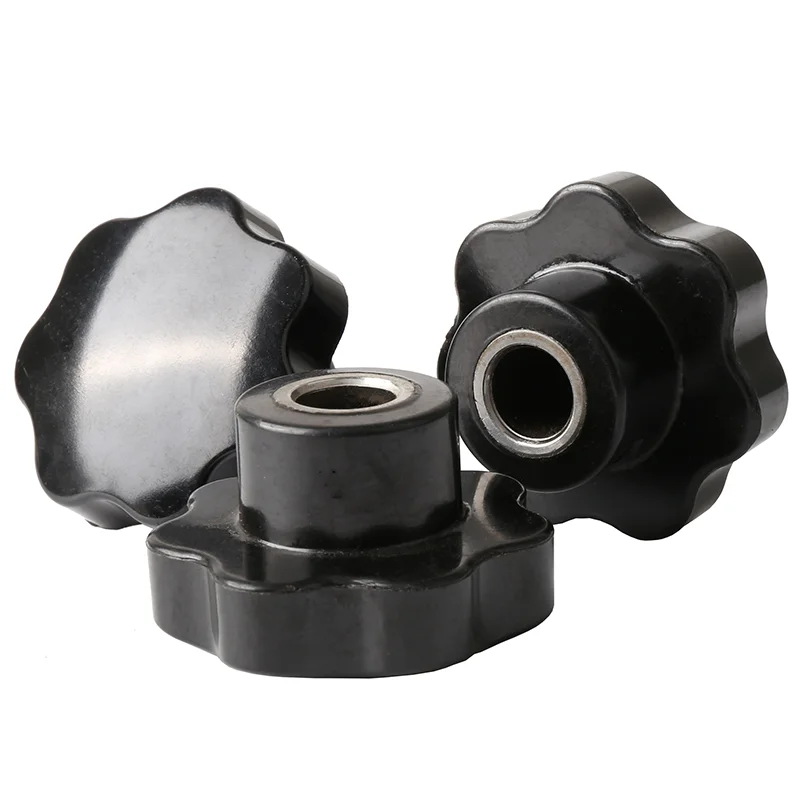 1-20Pcs  M4 M5 M6 M8 M10 -M16 Plum Bakelite Hand Tighten Nuts Through-Hole Star Mechanical Thumb Nuts Clamping Knob Manual Nuts image 6