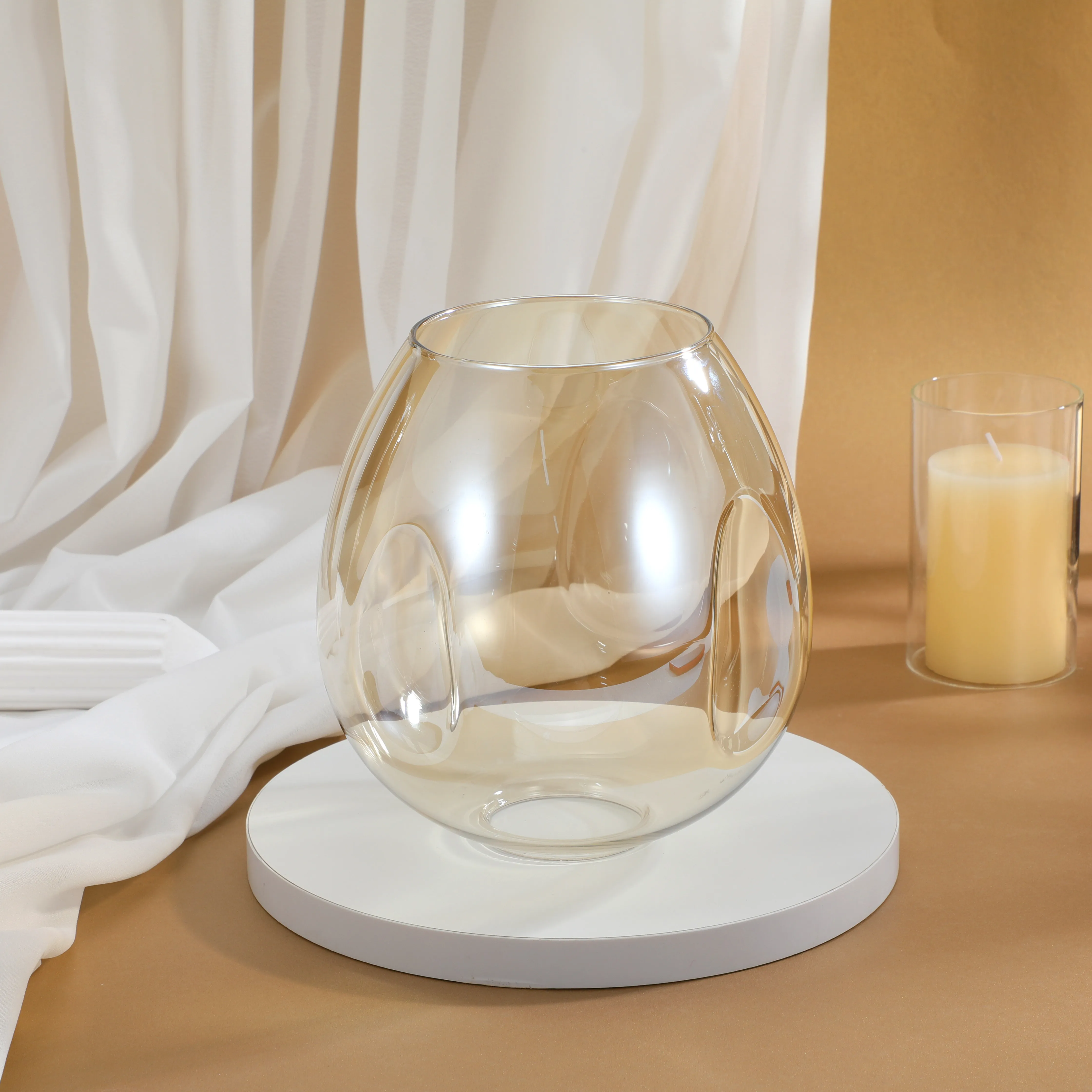 1Pcs Delicate Transparent Glass Lampshade European Style Elegant Lamp Cover for Living Room Bedroom Ceiling Wall Lamp Natural