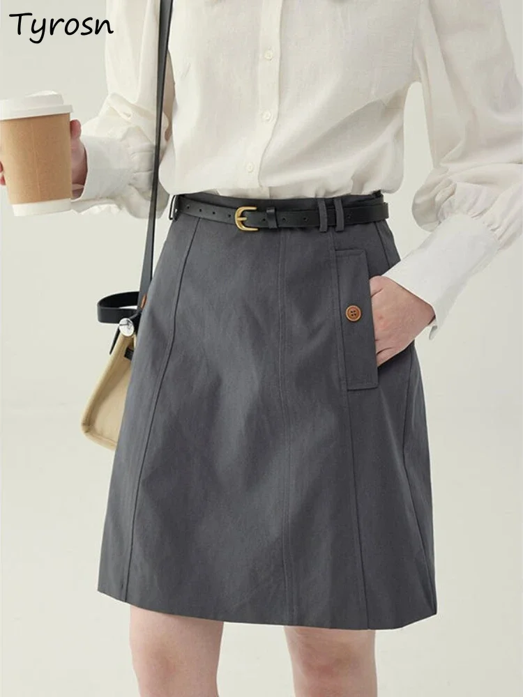 

Юбки женские в стиле ампир, универсальные, простые, летние, элегантные, нежные, однотонные, в корейском стиле, мини-повседневные, женские, базовые, классические, уютные, милые, винтажные