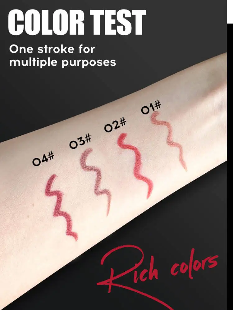 MLSMILE Juego de 4 colores Impermeable Fácil de aplicar Lápiz labial mate Lápiz labial 2025 Nuevo