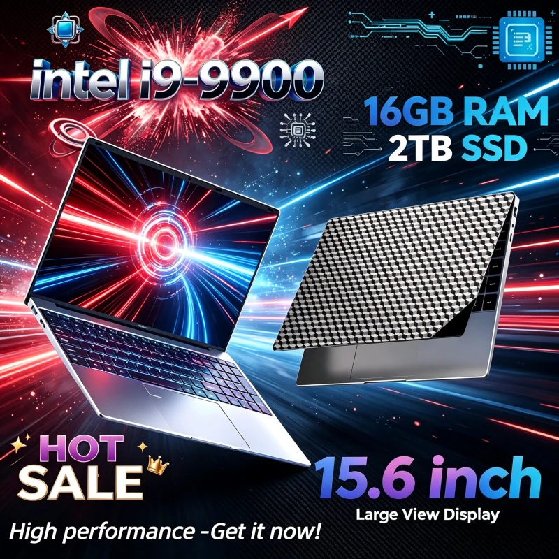 Intel Core i9-9900 15.6-Inch Portable High Performance Gaming Laptop, 32GB RAM, Fingerprint Unlock System Notebook PC for Gamers