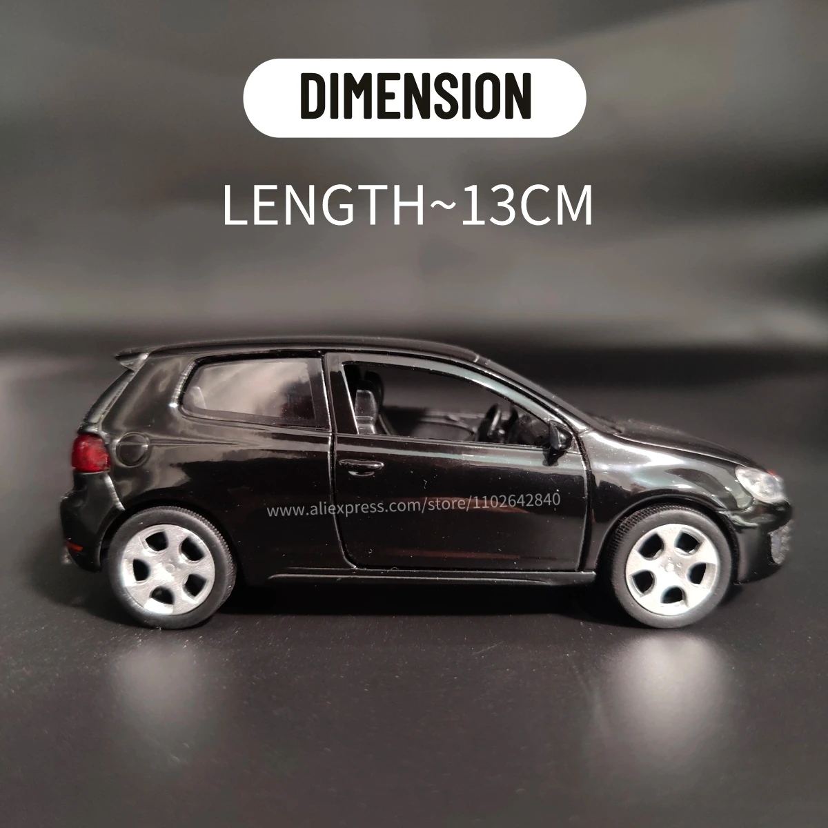 1:36 Metal Diecast Car Model Repilca VW Golf GTI Classic Scale Miniature Collection Vehicle Hobby Kid Toy for Boy Xmas Gift