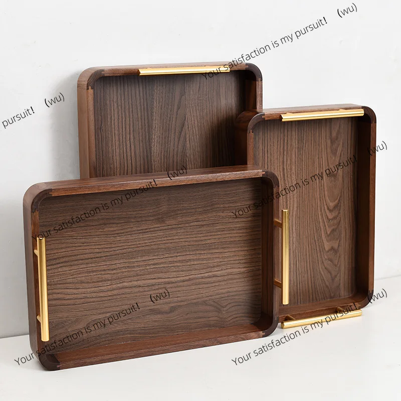 North American black walnut, solid wood tray, rectangular coffee, simple plate