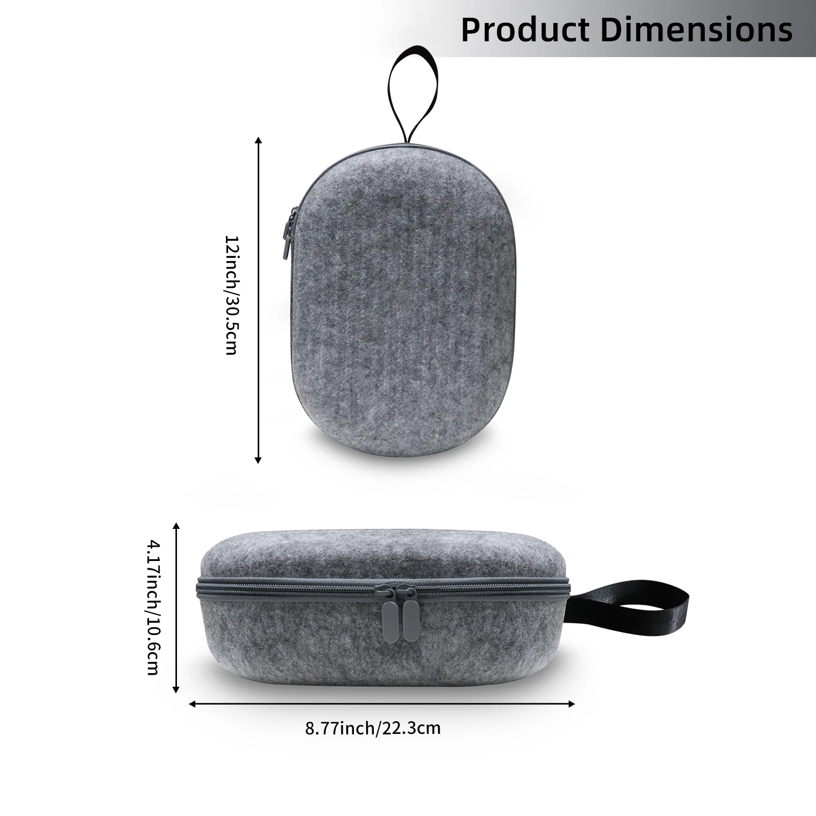 VR Headset Storage Bag for Vision Pro Glasses Portable Storage Protective Case + Battery Strap Set