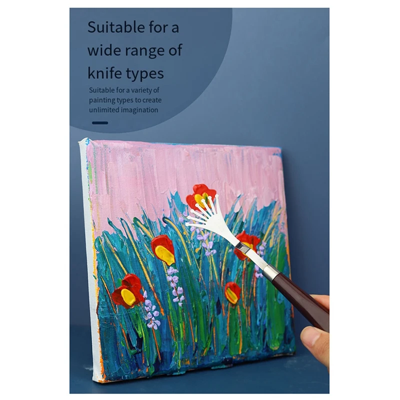 9PCS Stainless Steel Palette Scraper Set Spatula Palette Knife Painting Mixing Scraper Set