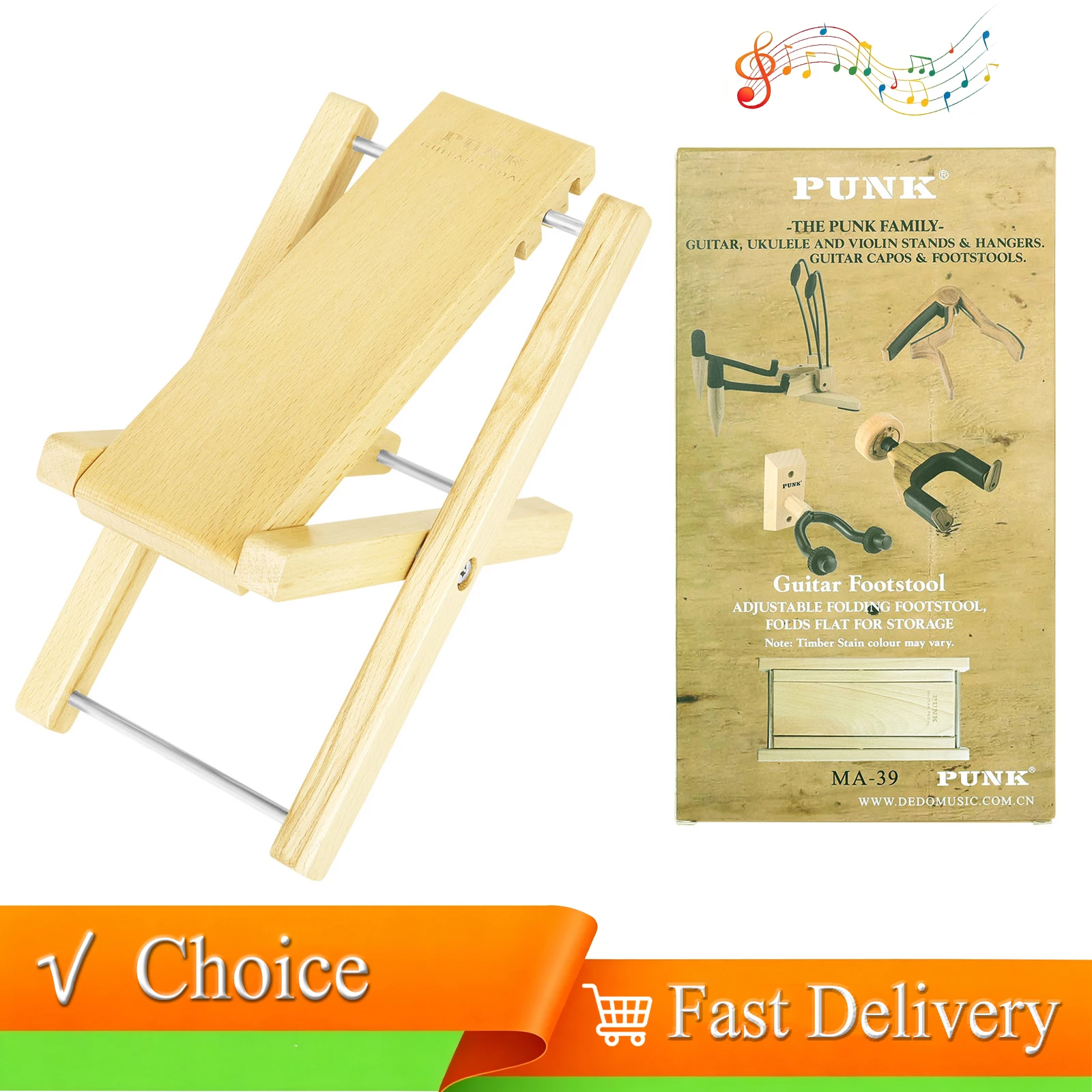 

Wooden Guitar Foot Stool Adjustable Non-Slip Foot Rest Pedal Foot Board Guitar Accessories for Classical Acoustic Guitar Player