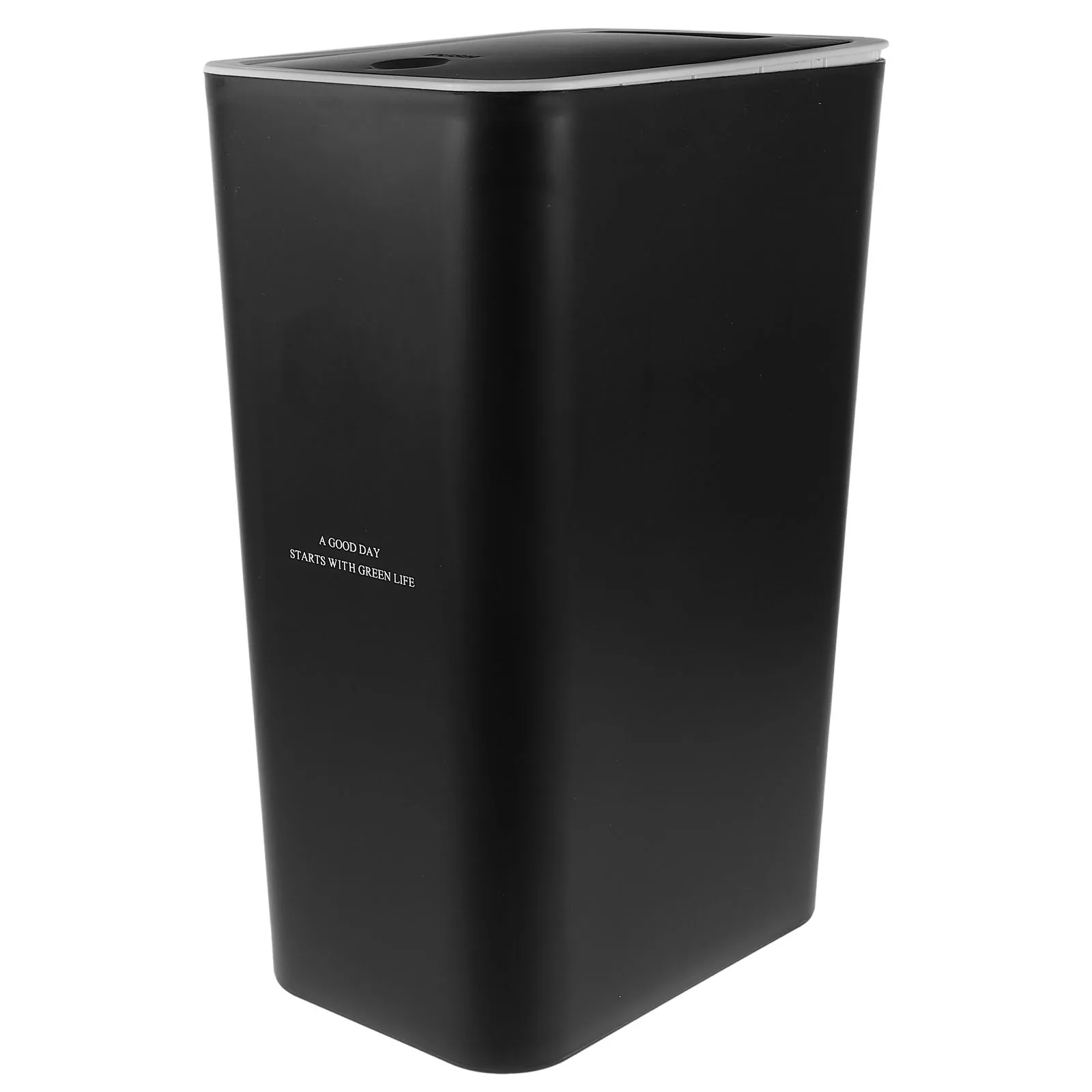 

1pc Press Type Trash Can 8L Slim With Lid For Kitchen Bathroom Office Narrow Space Garbage Bin Household Waste Container