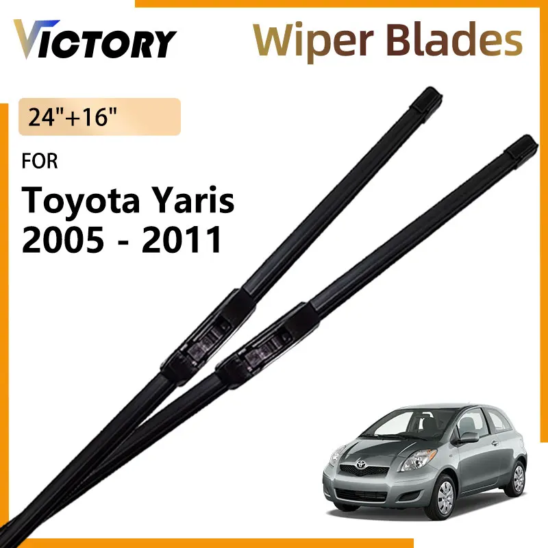 

For Toyota Yaris XP90 90 Vitz 2005 - 2011 2010 2009 2008 2007 2006 Hatch Front Wiper Blades Windshield Windscreen Brushes 24"16"