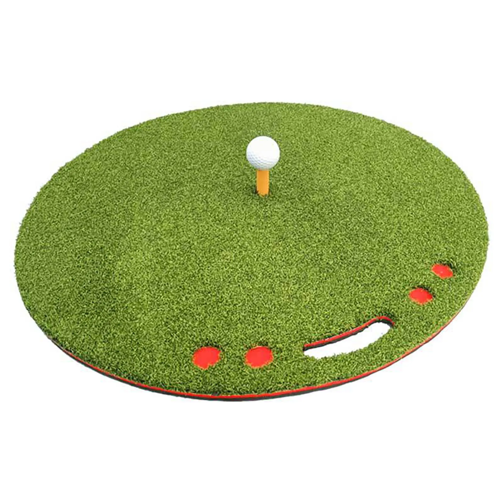 

38cm Circular Golf Practice Turf Mat Portable Non-Slip Rubber Base Training Tool for Indoor Outdoor Backyard Home Office
