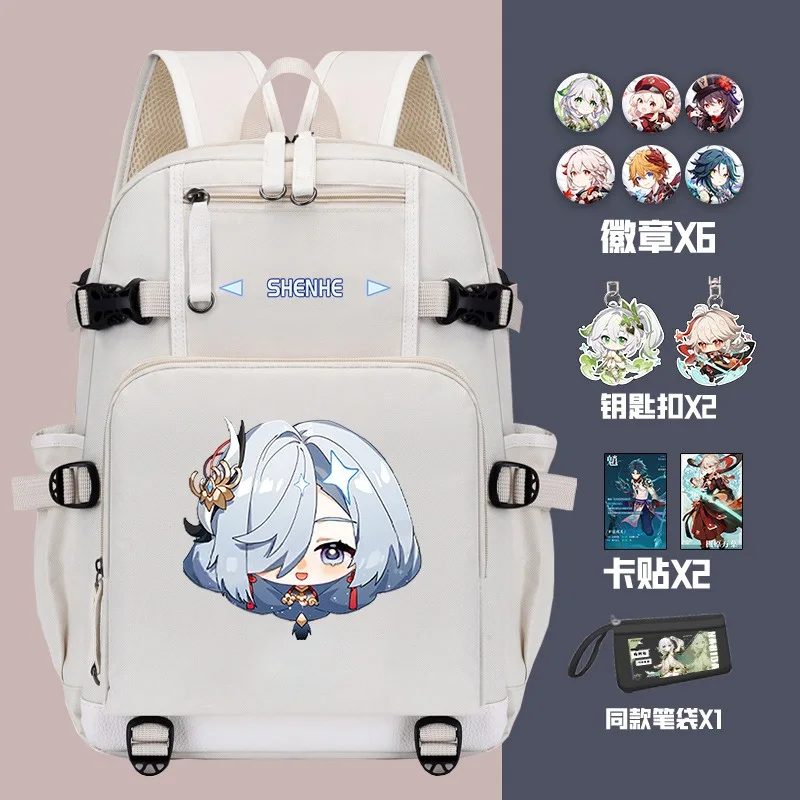 Anime  Game Cos Ganyu Kamisato Ayaka Klee Paimon Venti Yunjin Hutao Etc. Unisex Casual Portable Printed Backpack