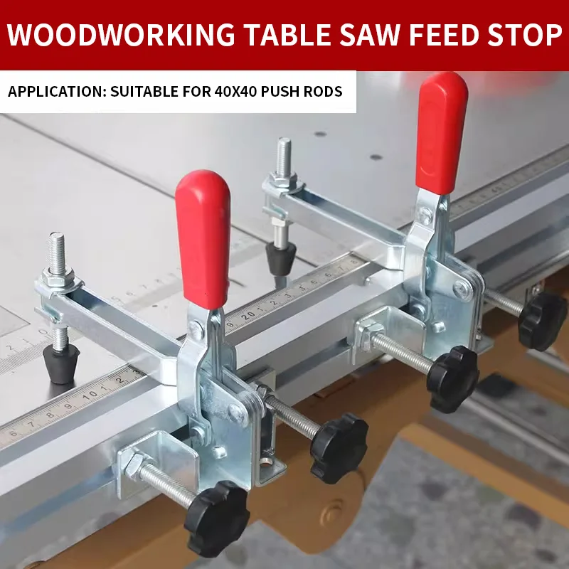 Woodworking Table Saw Feed Presser Milling Machine Workbench Tenon Processing Cutting Precision Joints 40x40 Push Rod