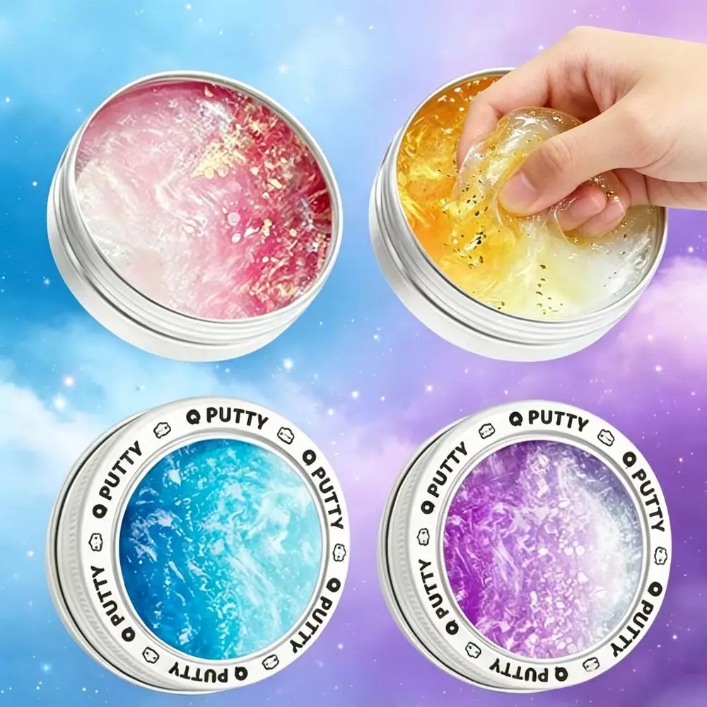Crystal Clear Non-newtonian Liquid Clay Toys Colorful Non-Toxic Liquid Crystal Slime Transparent Elastic