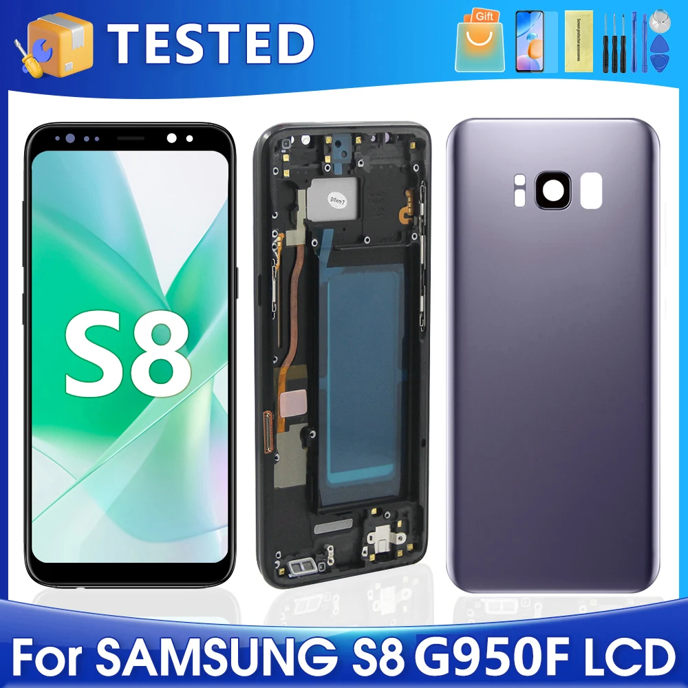 S8 For Samsung Tested For G950W G950S G950K G950L G950F G950N LCD Display Touch Screen Digitizer Assembly Replacement