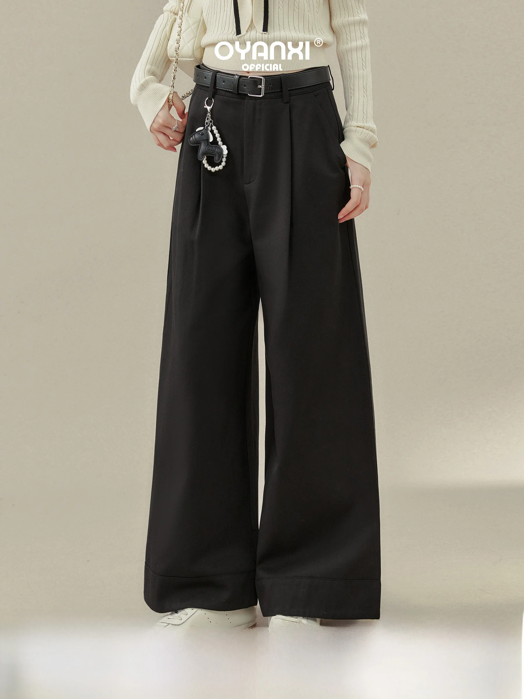 

Женские повседневные брюки Long-Termism с широкими штанинами, свободного кроя, с высокой талией, на молнии, комфортные, драпирующиеся, весна 2026