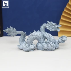 Artificial Stone Elephant Lion Dragon Figurines Good Fortune Lucky Fairy Garden Bonsai Ornaments Feng Shui Aquarium Decoration