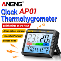 ANENG AP01 LCD Digital Thermometer Hygrometer Indoor Room Temperature Humidity Meter Alarm Clock Weather Station For Home