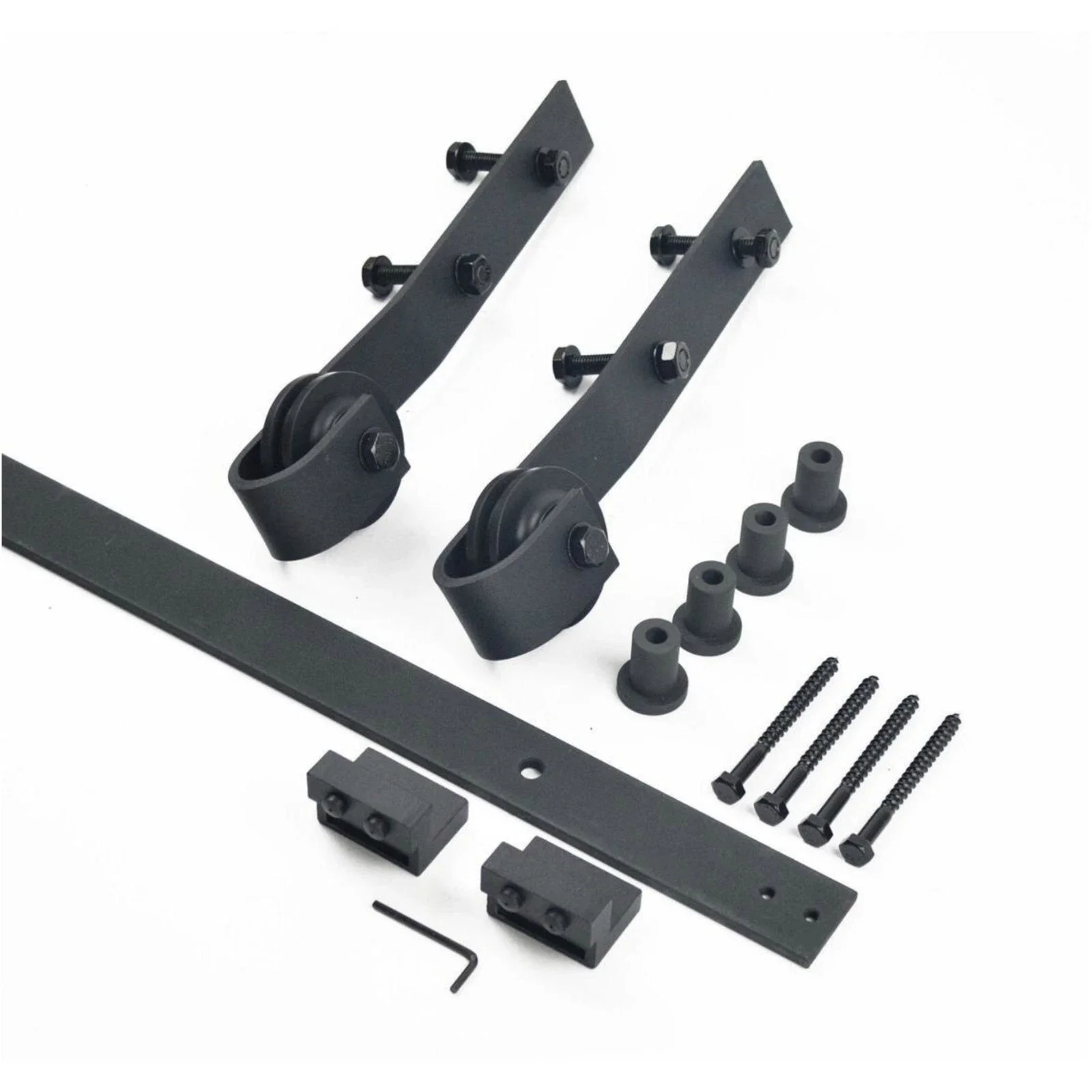 4FT-16FT Rolling Rustic Black Steel Sliding Library Office Ladder Hardware Track