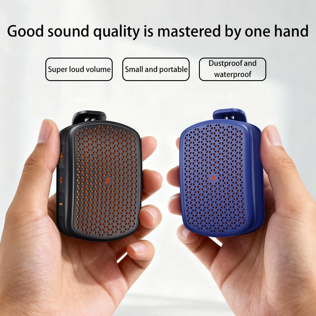 

НОВЫЙ мини-компактный магнитный динамик с зажимом на спине, легкий портативный IPX7, водонепроницаемый Bluetooth 5,4 с бумбой для звонков без помощи рук