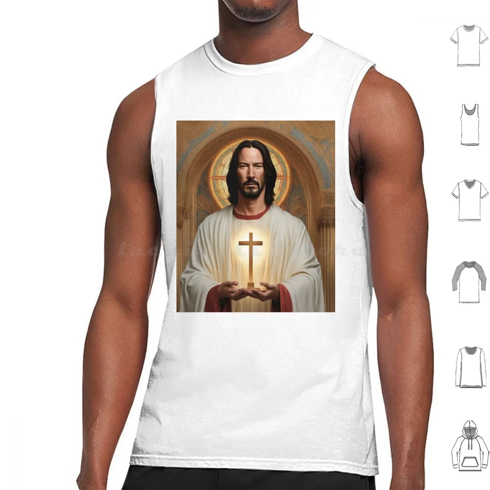 

Keanu Reeves Jesus Lord Tank Tops Print Cotton Keanu Reeves Jesus Movies Actor Tv Shows Hollywood Handsome Celebrity Hot