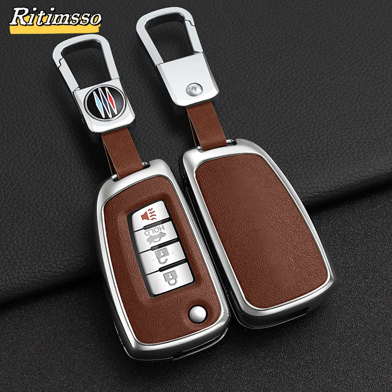 Alloy Car Key Cover Case For Nissan Qashqai J11 X-trail Trail Murano MAXIMA ALTIMA Juke Micra Tiida Pulsar 2014-2018 Accessories