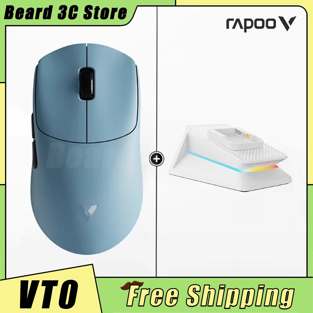 

Мышь RAPOO VT0 Dual 8K 2,4G Беспроводная двухрежимная мышь для киберспорта PAW 3398, маленькие и средние игровые мыши для ПК, геймеров, подарки