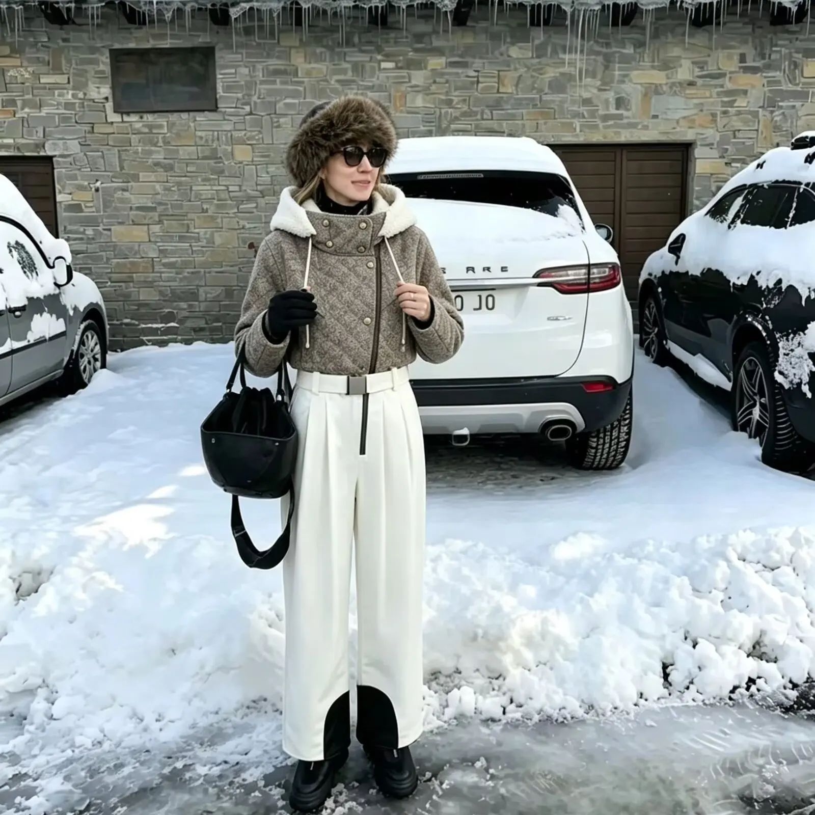 Early Autumn New Women's Double Board Overall Snow Suit Breathable Warmth Waterproof Wearable Commute Straight Leg Long Pants