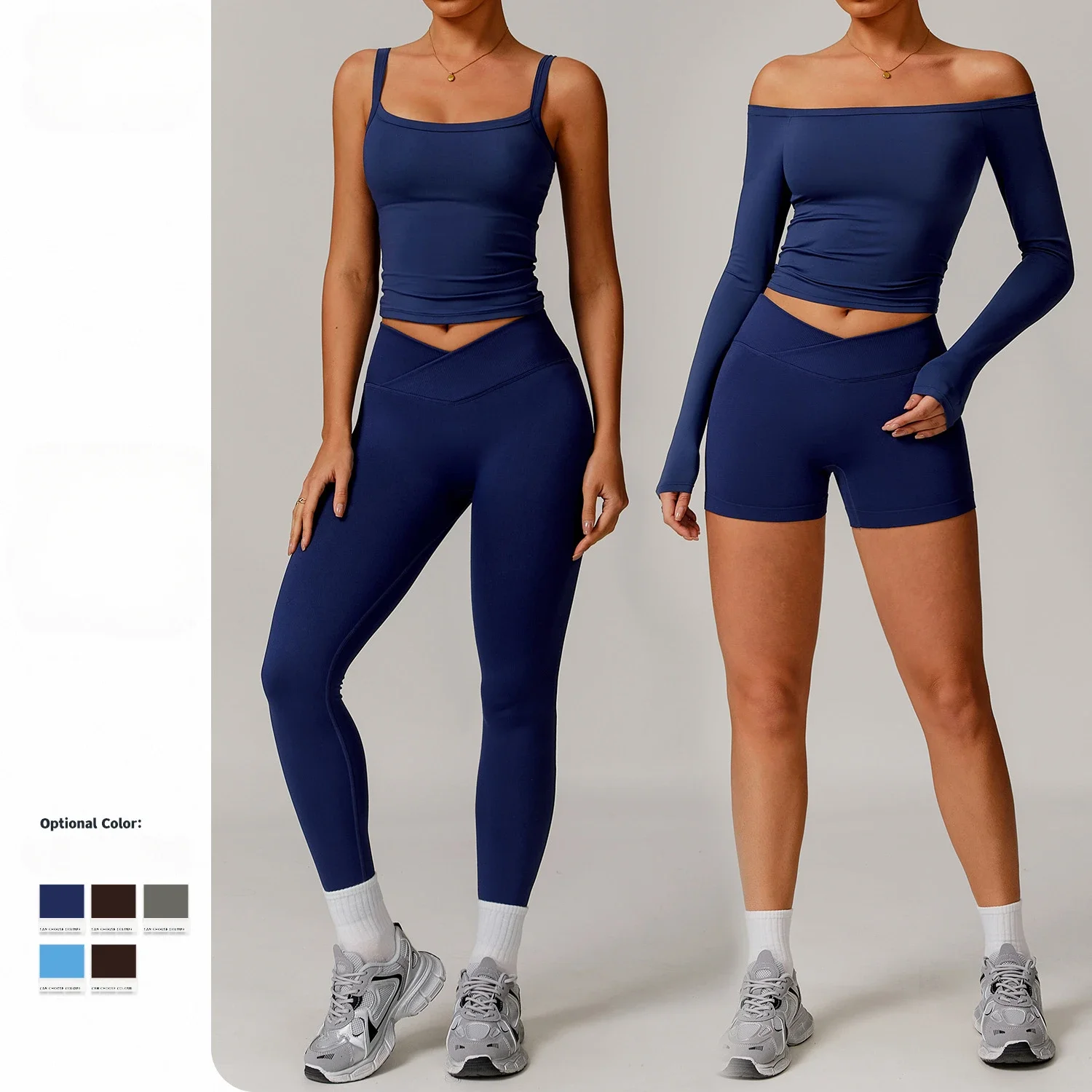 

Seamless Yoga Sets Sports Fitness Hip-lifting High-waisted Shorts Sports Vest Yoga Suit Running Workout Gym Leggings for Women