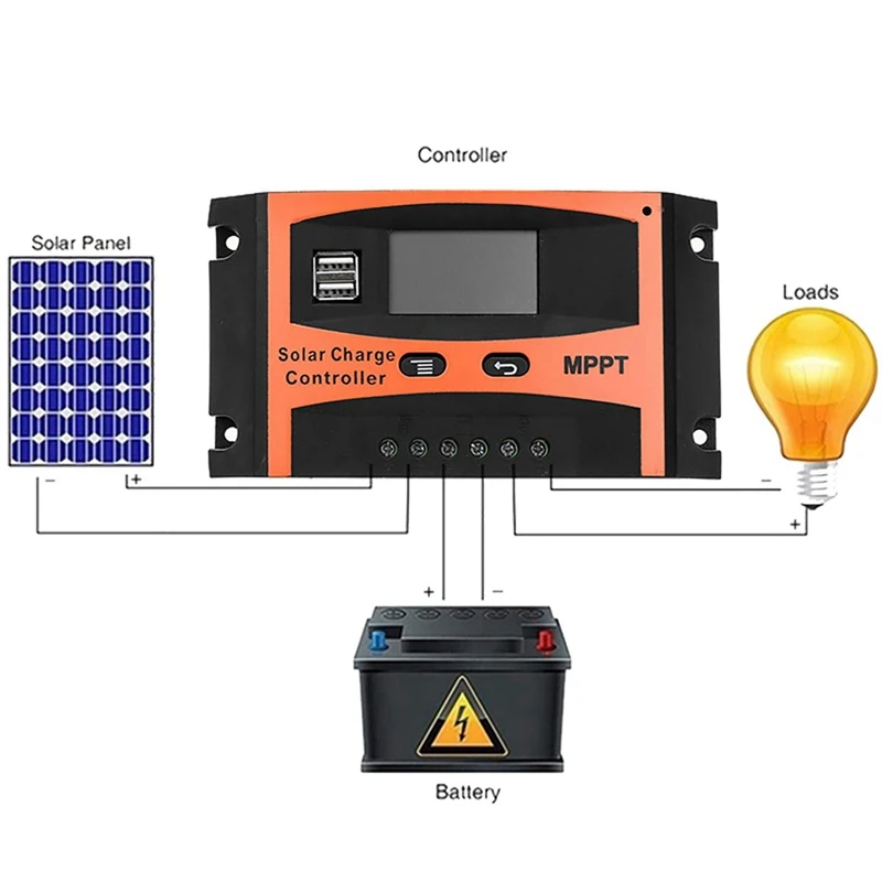 1 Pcs 30A Solar Controller 12V/24V Solar Panel With Dual USB Port And PWM LCD Display