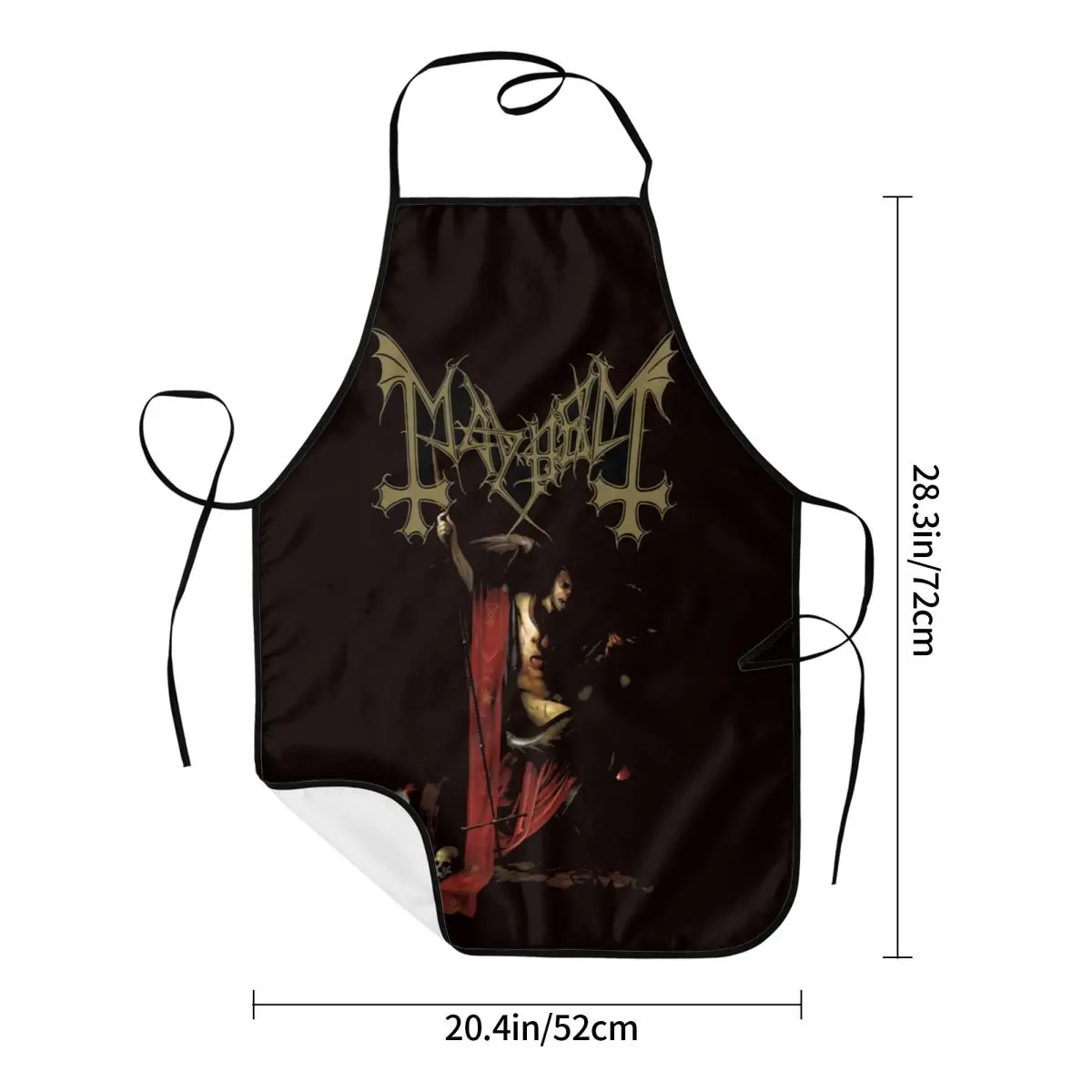 Custom Unisex Mayhems Daemon Black Metal Band Bib Apron Adult Women Men Chef Tablier Cuisine for Cooking Kitchen Gardening