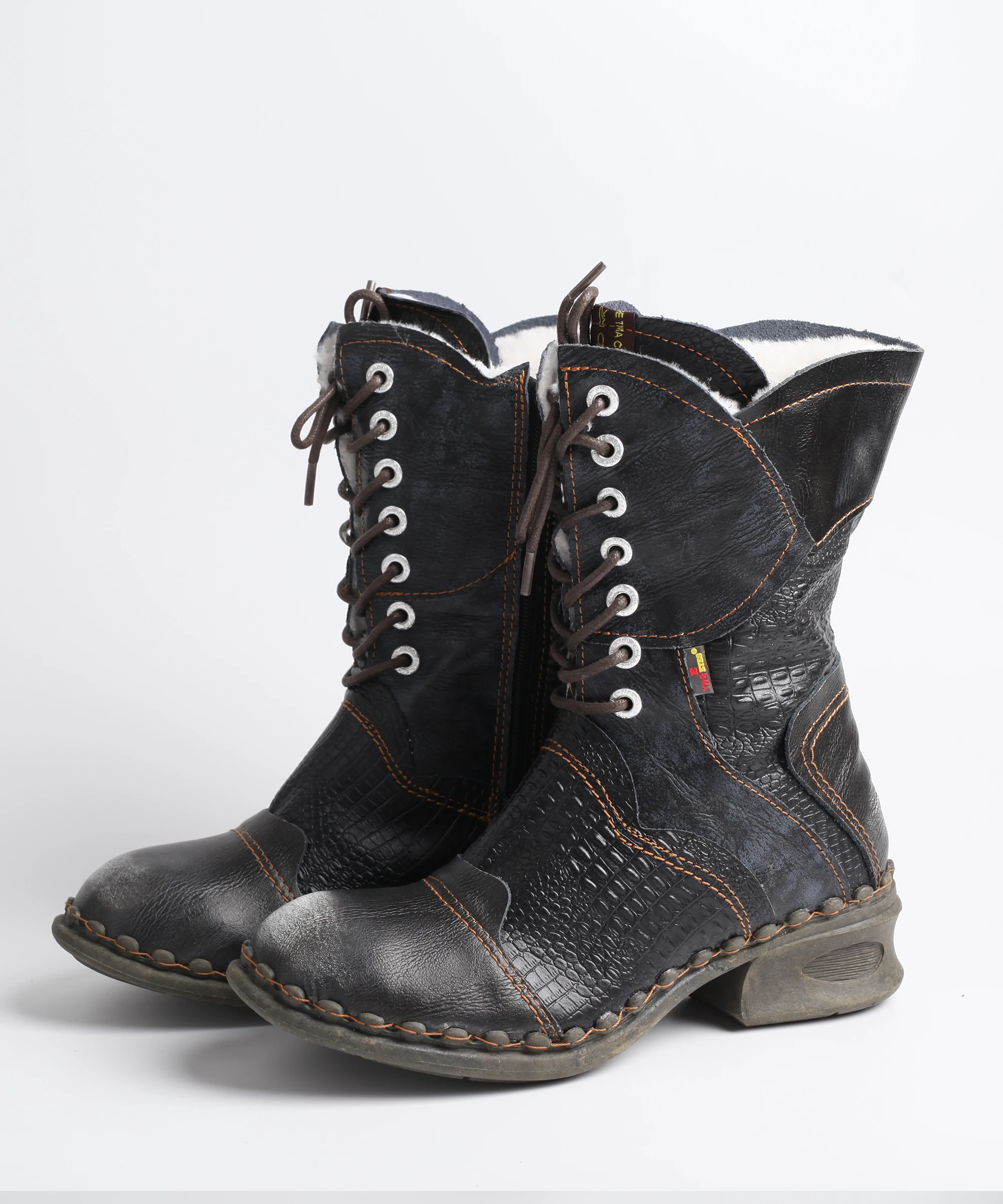 2024 Fashion Shoelaces Boots New Leather Leisure Short Boots Fashion Leather Shoes Women Shoes Hairy Shoelaces Zipper Design