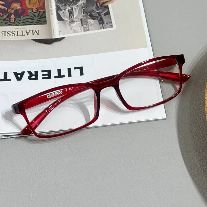 Y2K Fashion Retro Anti Blue Light Glasses Men Women Computer Eyeglass Rectangular Frame Spectacles Black Red Blocking Glasses